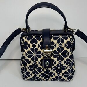 Kate Spade Navy and Cream Floral Satchel